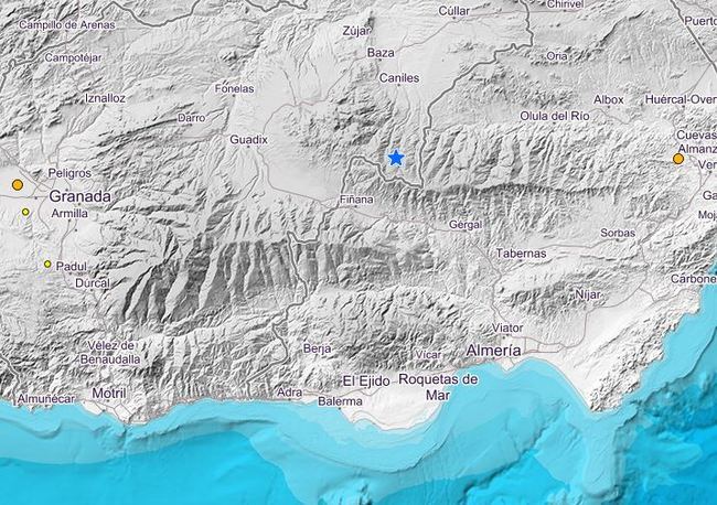 Registrado un terremoto de magnitud 3,1 con epicentro al suroeste de Antas