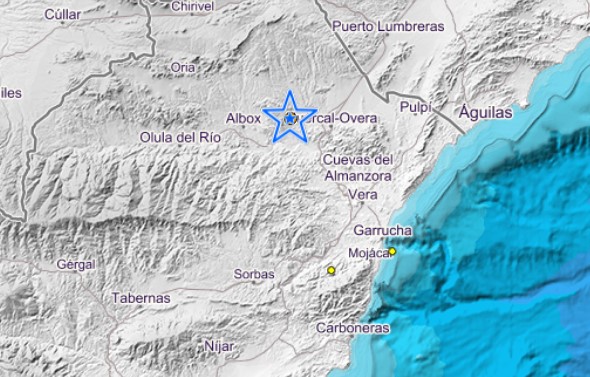 Terremoto de magnitud 3 con epicentro al noroeste de Arboleas