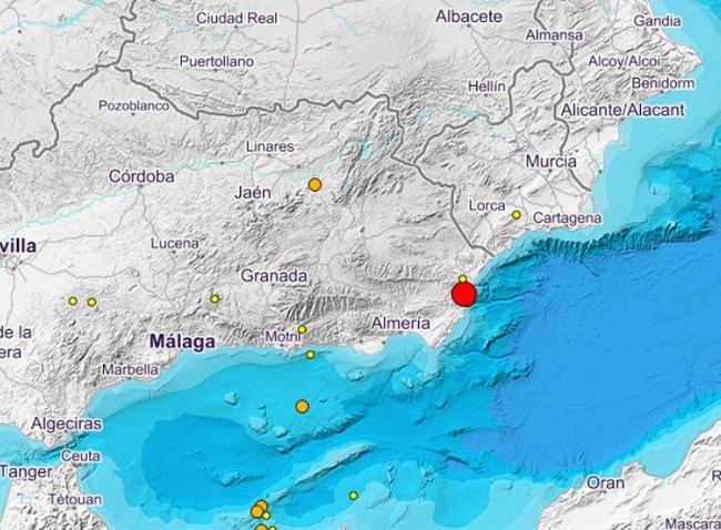 Terremoto en Carboneras tras producirse otro en Turre