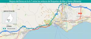 490.000 euros para la mejora del firme de la A-7 entre Roquetas y Viator