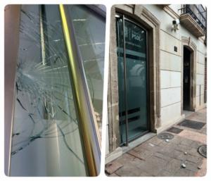 Vandalizan la sede del Grupo Socialista de la capital