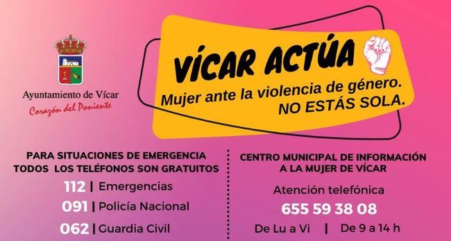 Vícar Abre Canales De Atención A Víctimas De Violencia De Género Durante El Confinamiento