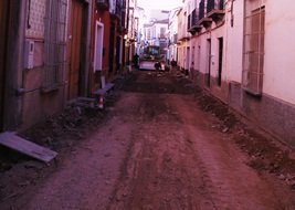 Las obras de rehabilitación de la Calle Nueva en Berja avanzan a buen ritmo